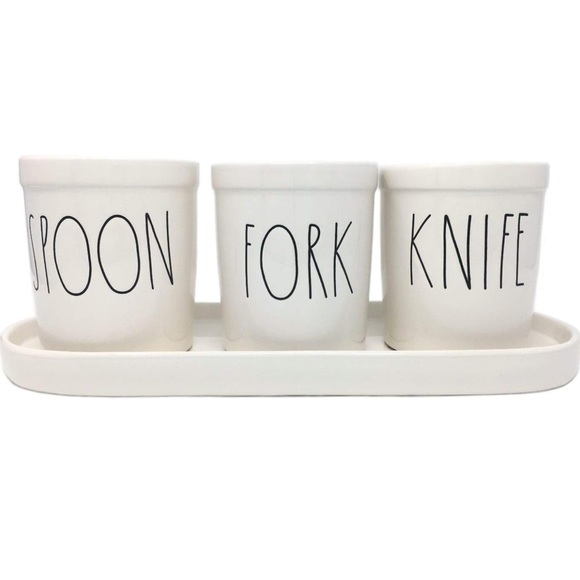 Rae Dunn Kitchen Rae Dunn By Magenta Spoon Fork Knife Pot Set With